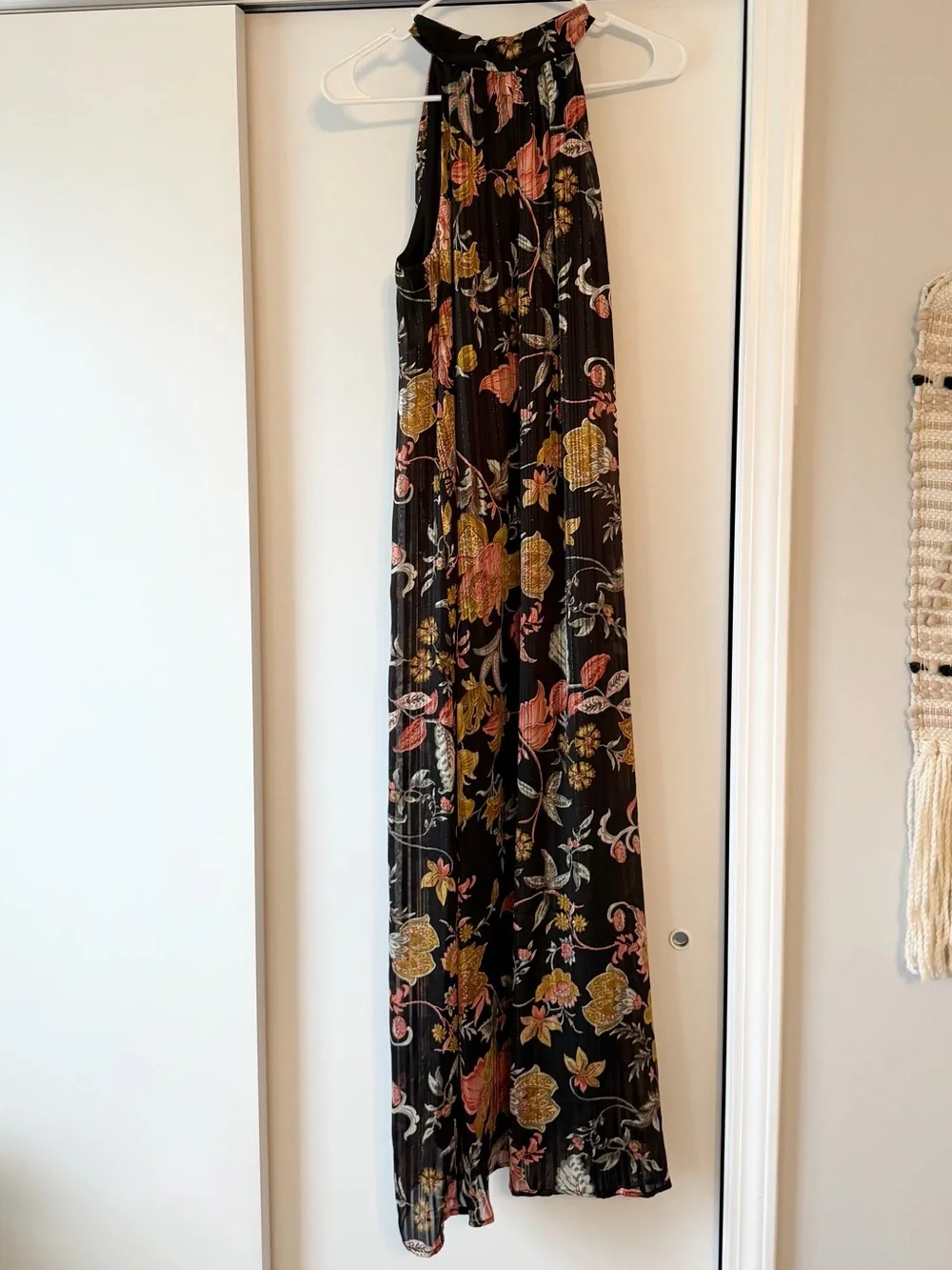 Luxology Black Floral Maxi Dress with Multicolor Blooms - Picture 1 of 5